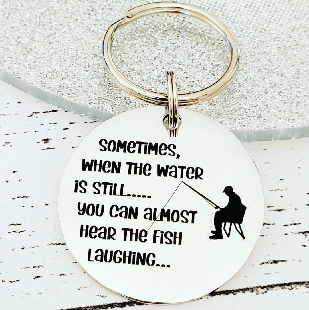 Fishing Keyring. With optional message on the back.