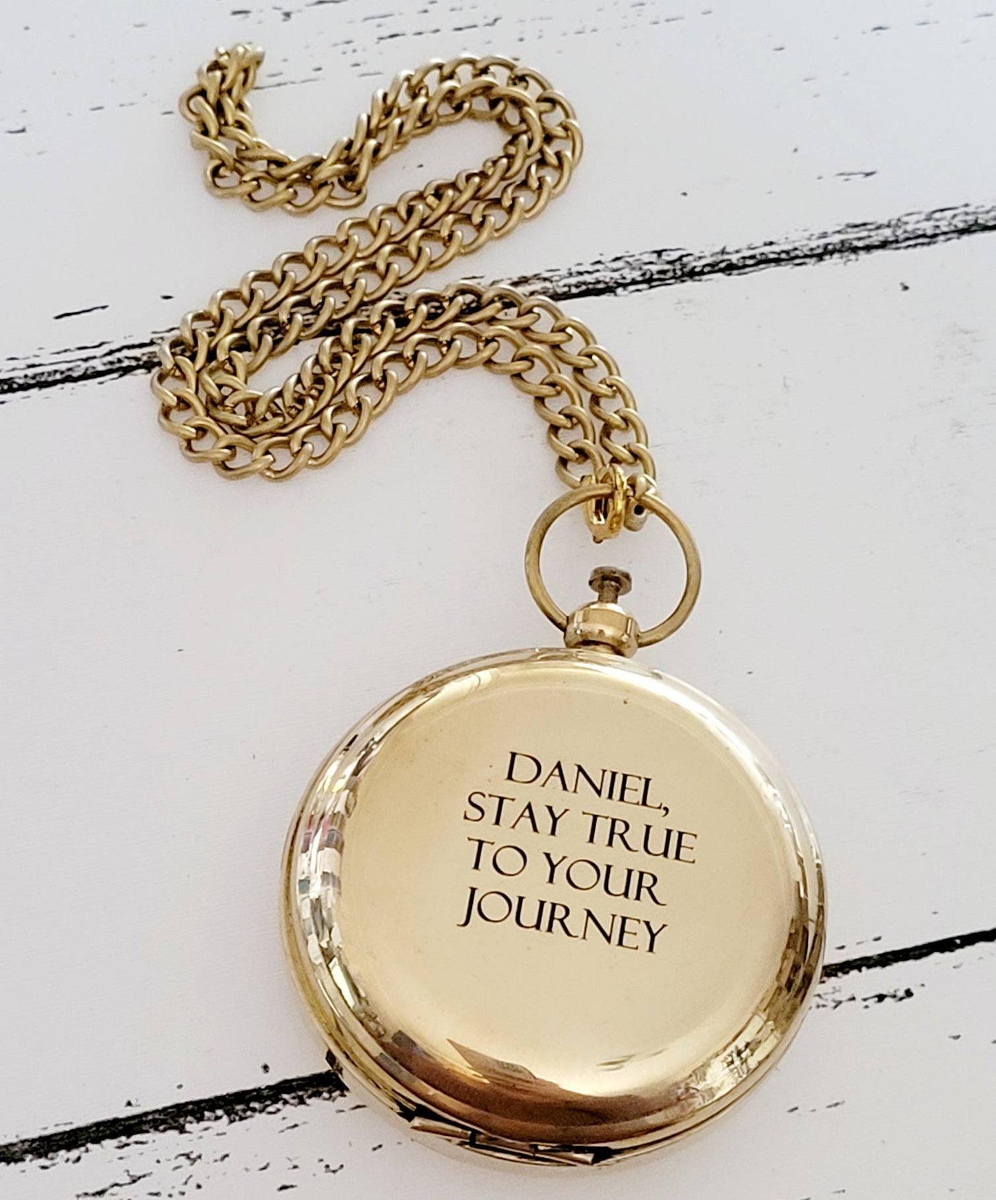 Beautiful premium personalised engraved compass or pocket watch. Christening gift, faith, religious.