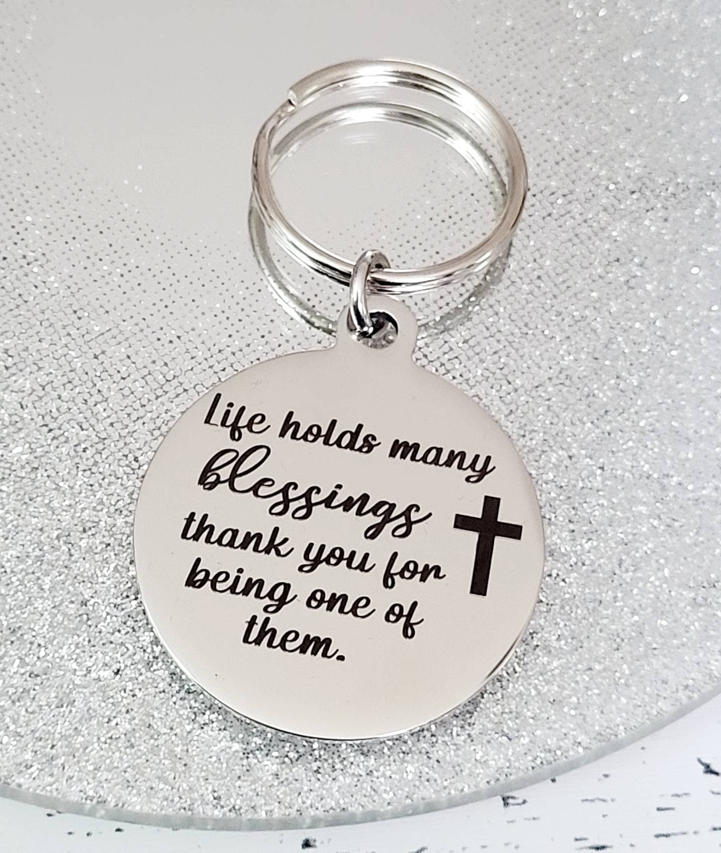 Christian blessings Keyring. With optional message on the back.