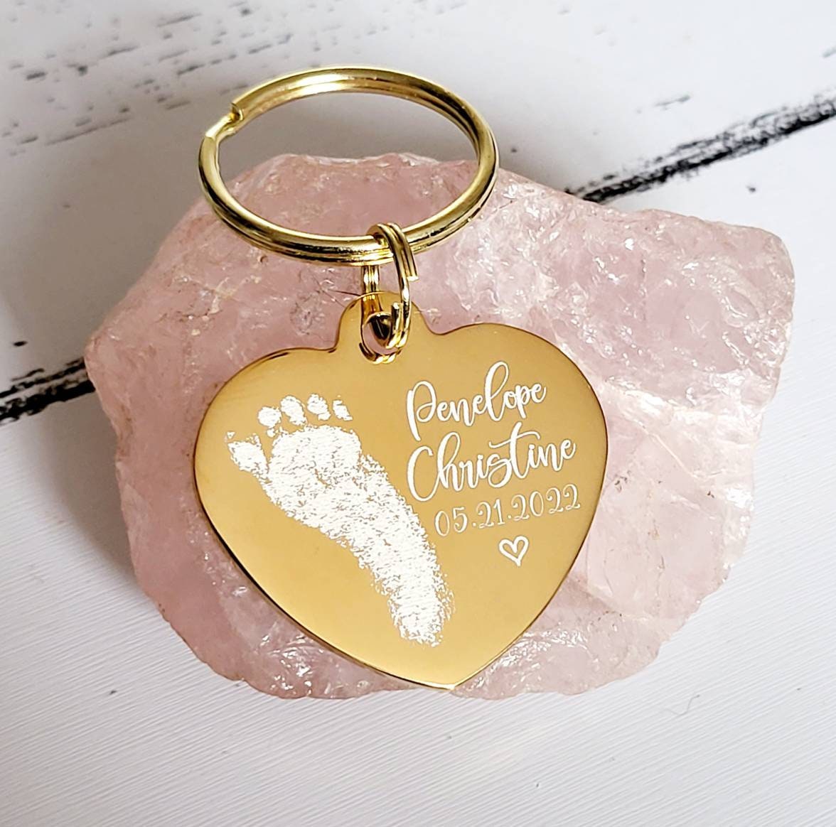 Actual handprint keyring. Footprint| finger print| nose print| family gift| daddy| custom gift| engraved