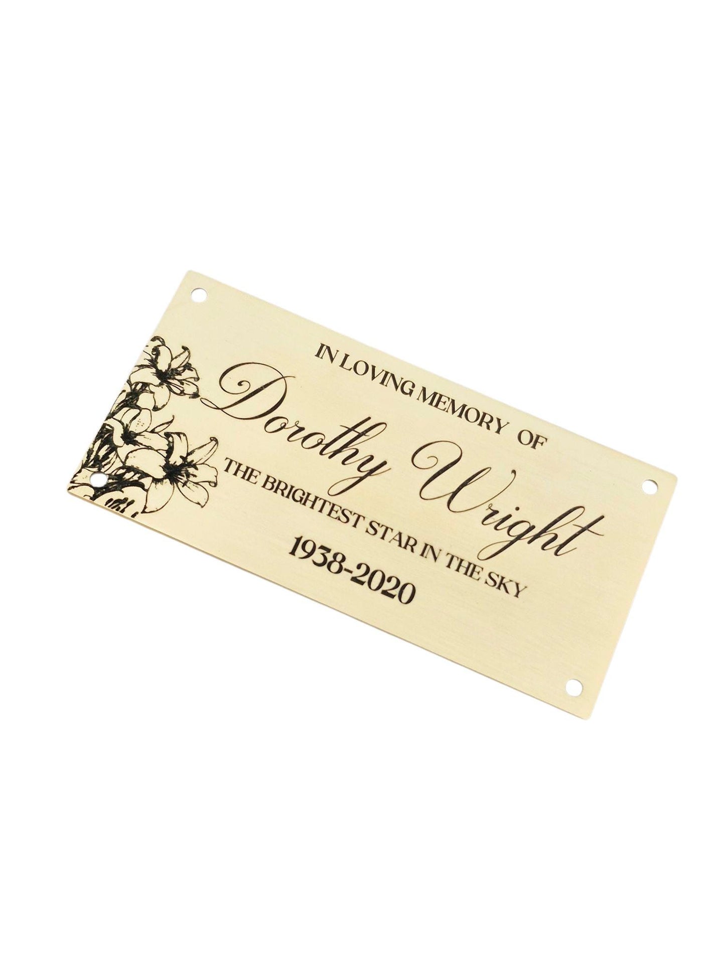 Personalised Brass Plaque 100x50mm – Custom Engraved Sign for Memorial or Anniversary Bench, Garden, Door or Tribute