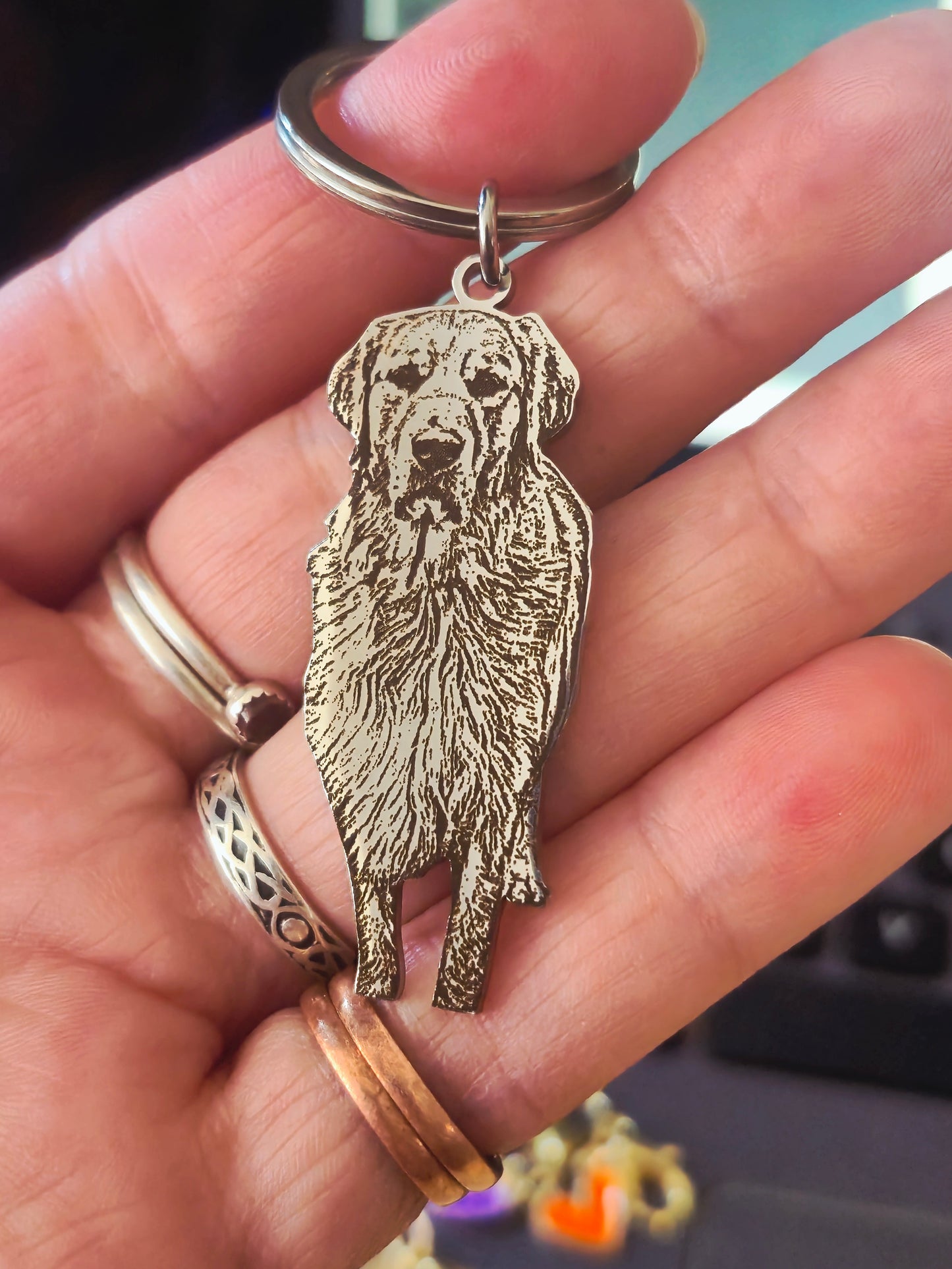 Personalised Stainless Steel Photo Cut-Out | Custom Pet, Portrait & Vehicle Keepsake | Engraved Photo Charm with text along the bottom