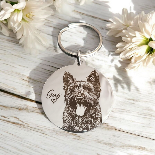Laser Engraved photo keyring. Engraved from any clear image.