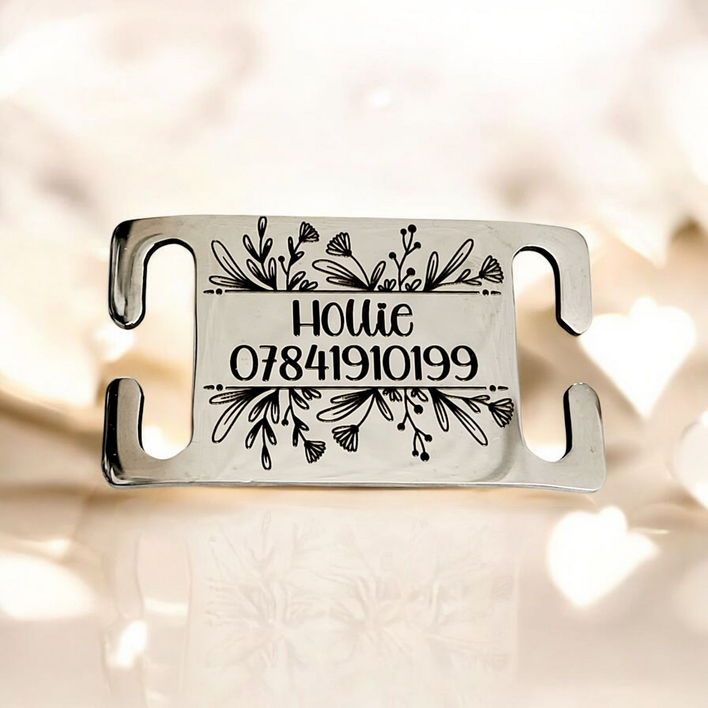 Slide on dog ID tag - SILVER