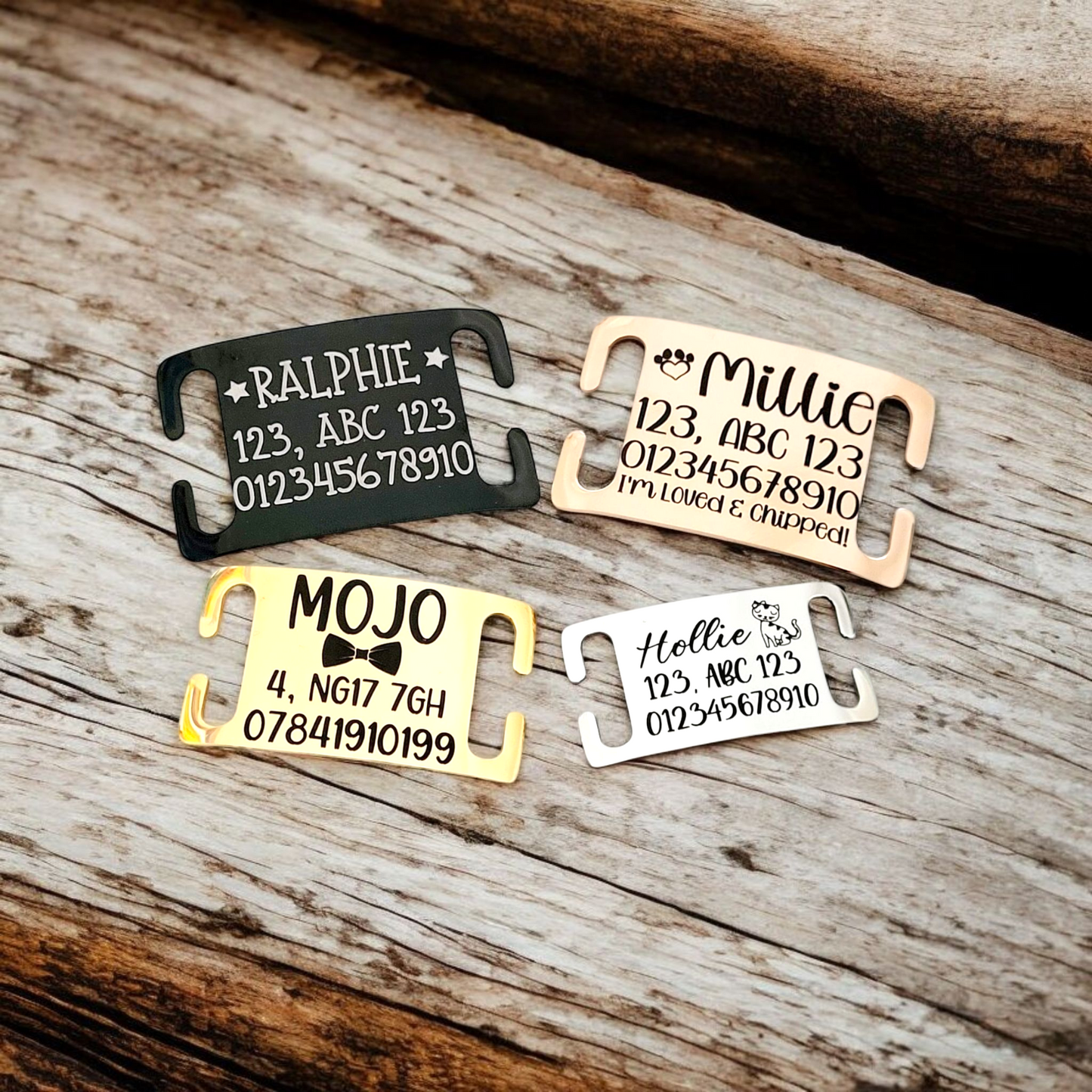 Slide On Dog ID Tag – Black