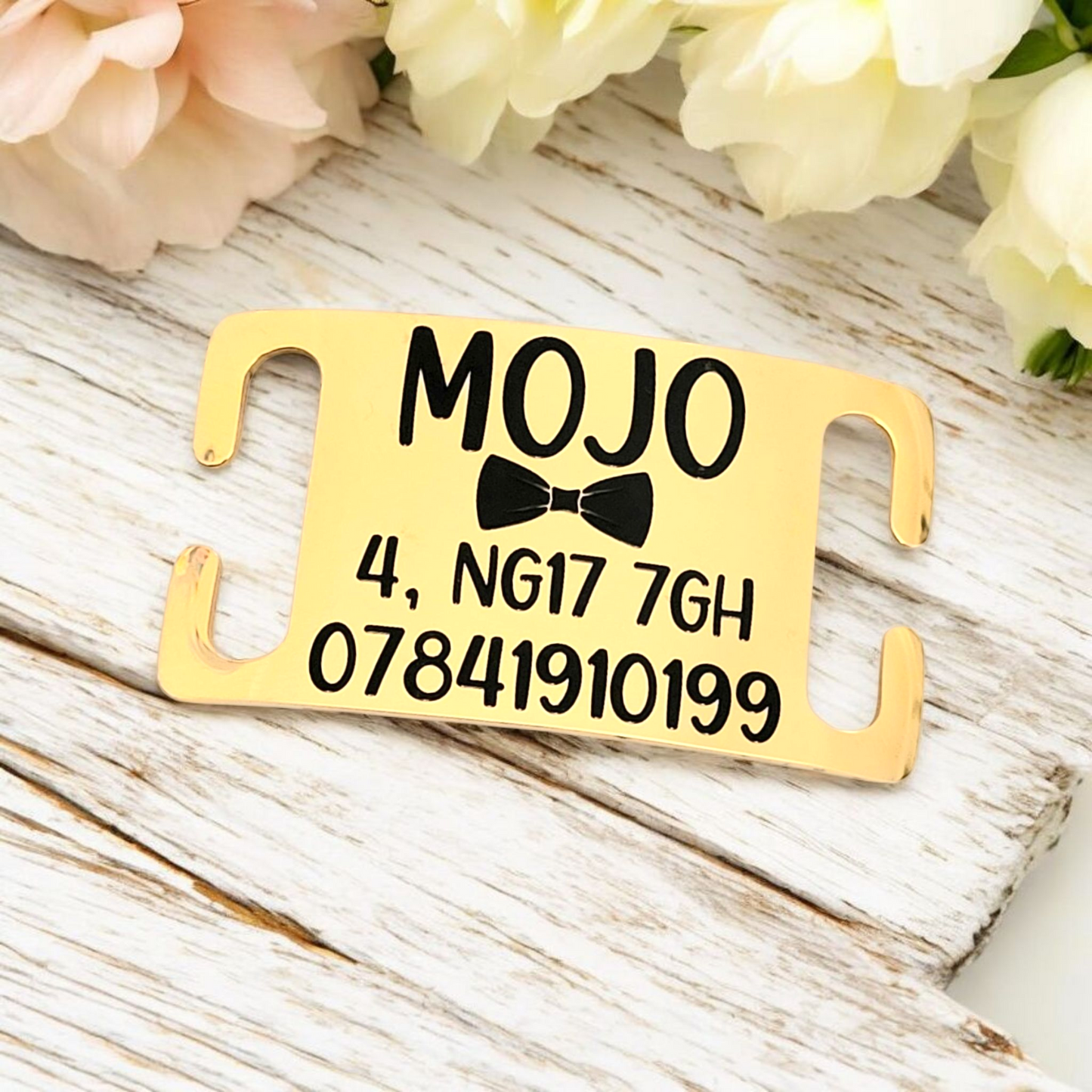 Slide on Dog ID Tag - Gold