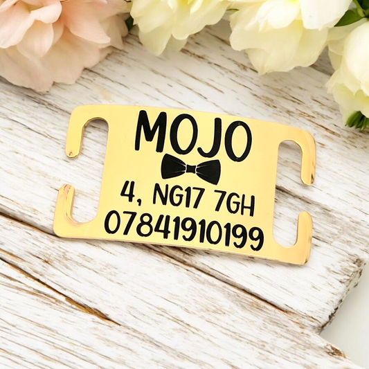 Slide on Dog ID Tag - Gold