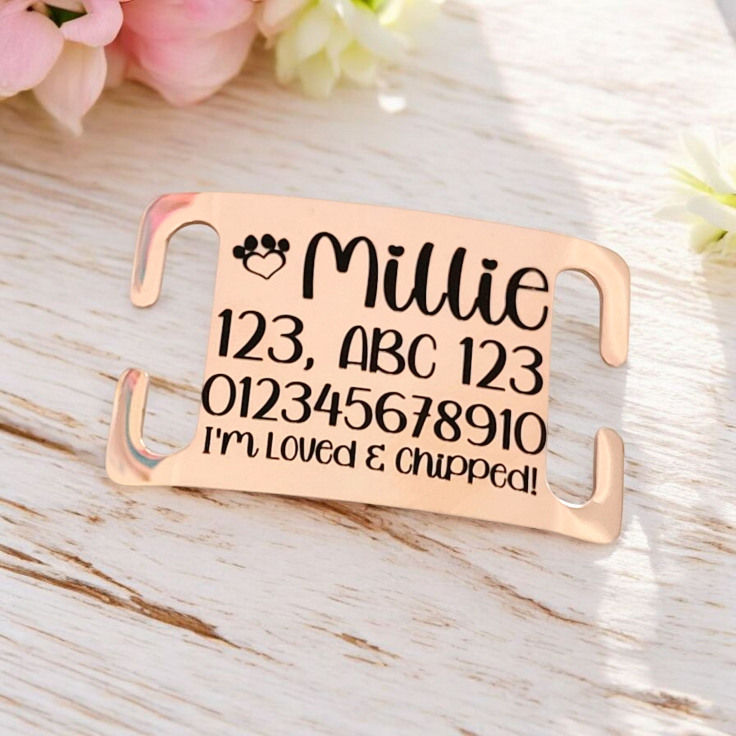 Slide On Dog ID Tag – Black