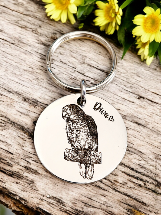 Laser Engraved photo keyring. Engraved from any clear image.