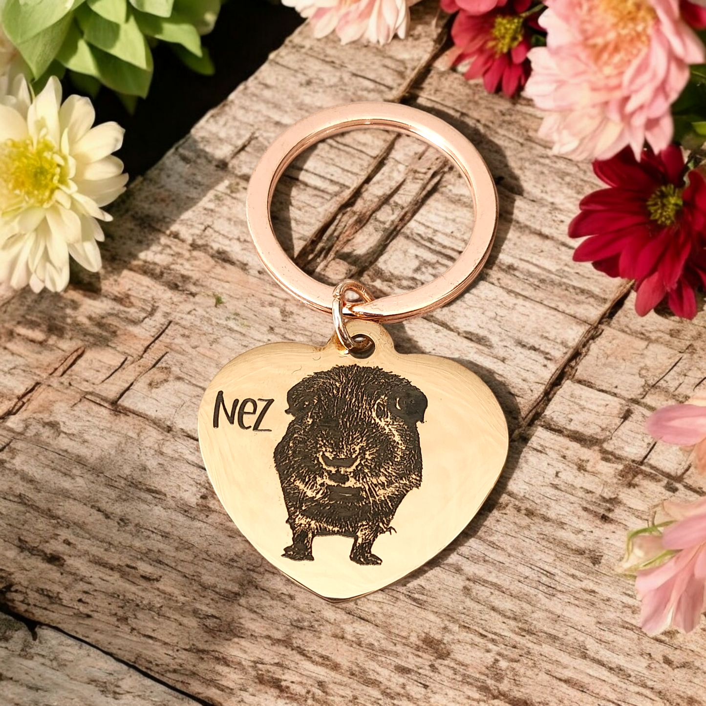 Laser Engraved photo keyring. Engraved from any clear image. Silver, Gold or Rose Gold