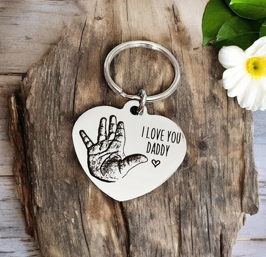 Actual handprint, footprint or fingerprint keyring. From any photo.