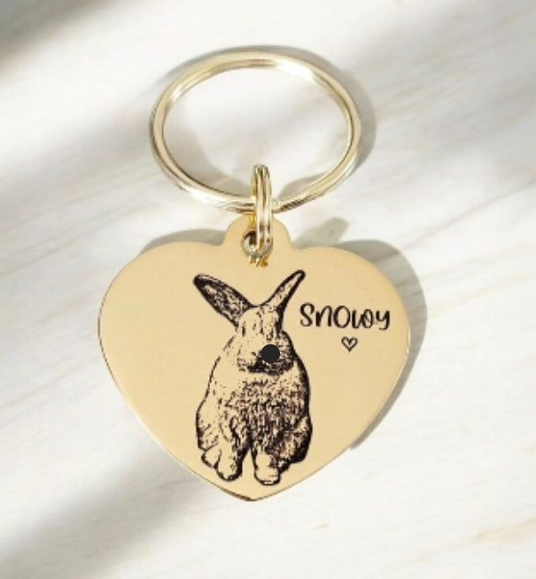 Laser Engraved photo keyring. Engraved from any clear image. Silver, Gold or Rose Gold