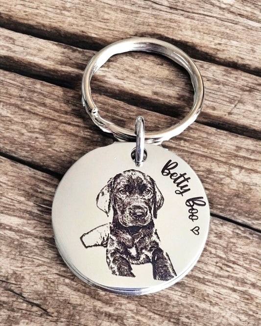 Laser Engraved photo keyring. Engraved from any clear image.