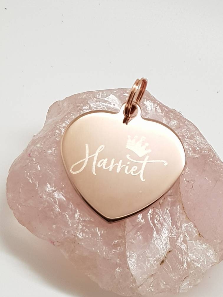 Pet princess prince tags engraved,  stainless steel available in silver, gold and rose gold