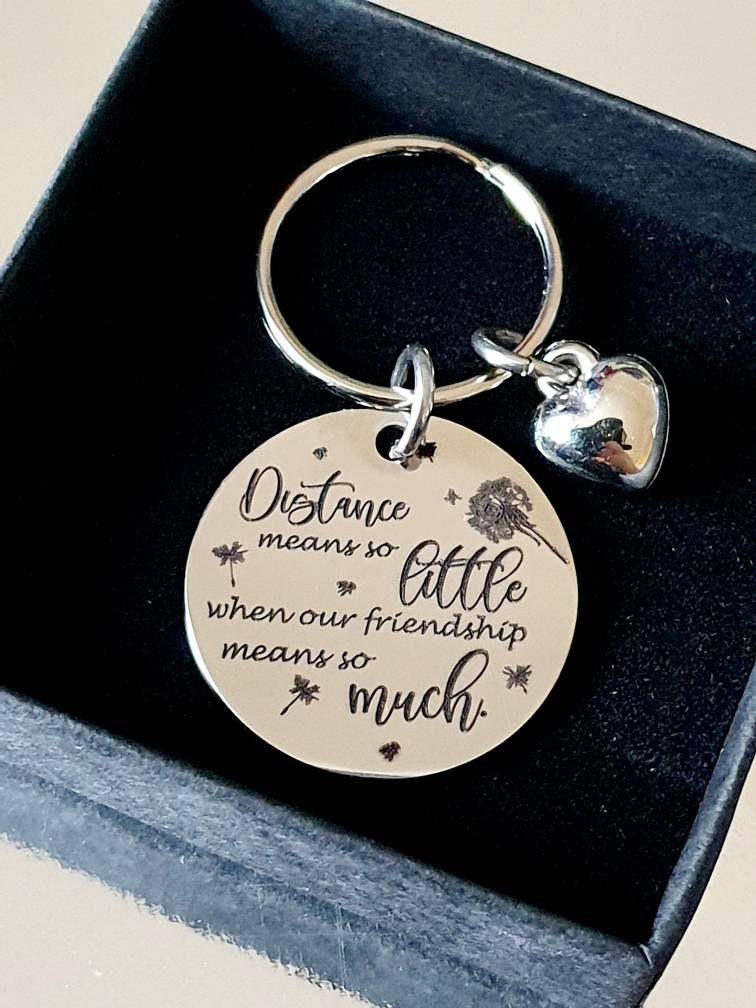 Stainless Steel laser engraved friendship keyring. Various fonts to choose from.