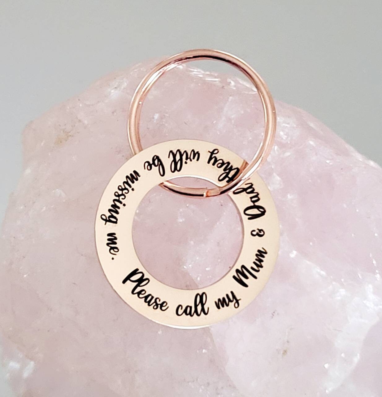 Pet tags engraved 25mm washer, stainless steel available in rose gold,  silver and gold