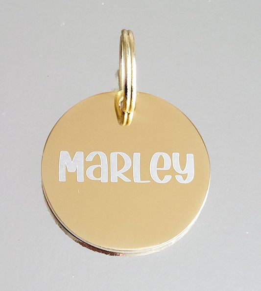 Pet tags laser engraved,  stainless steel available in rose gold, silver and gold.