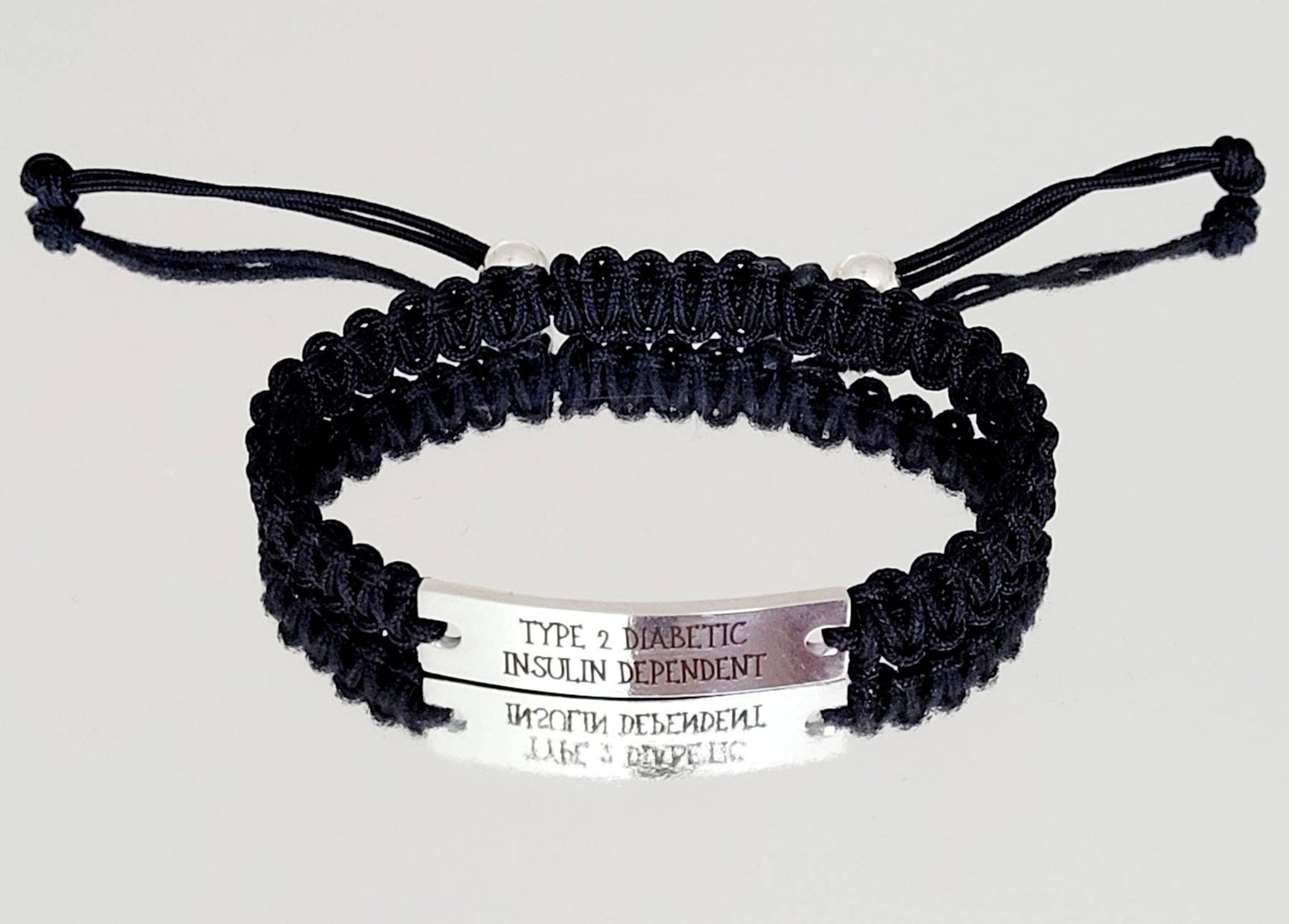 Personalised Unisex Bracelet – Custom Engraved Adjustable Cord Bracelet, Stainless Steel Plate, Gift for Him or Her, Matching Couples gift