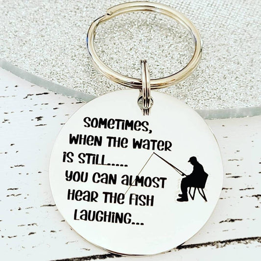Fishing Keyring. With optional message on the back.
