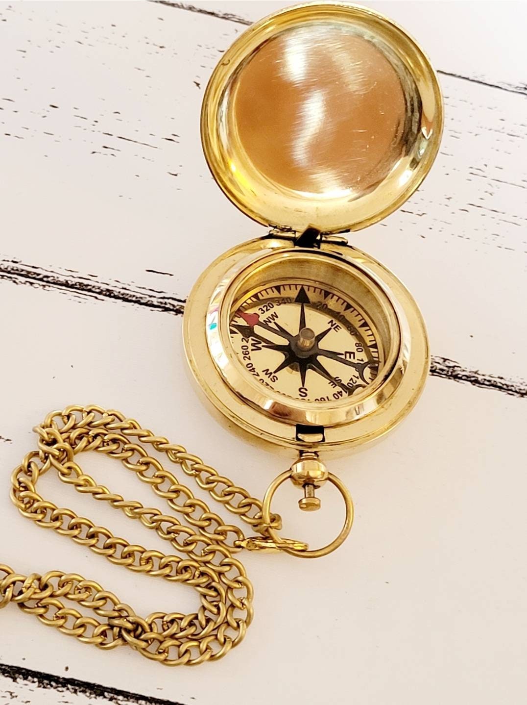 Beautiful premium personalised engraved compass or pocket watch. Christening gift, faith, religious.