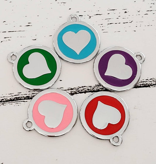 Quality coloured heart dog or cat ID tag, laser engraved.