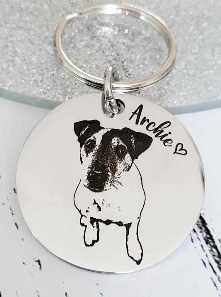 Actual photo keyring, from any photo. DOG, CAT, HUMANS, various colours