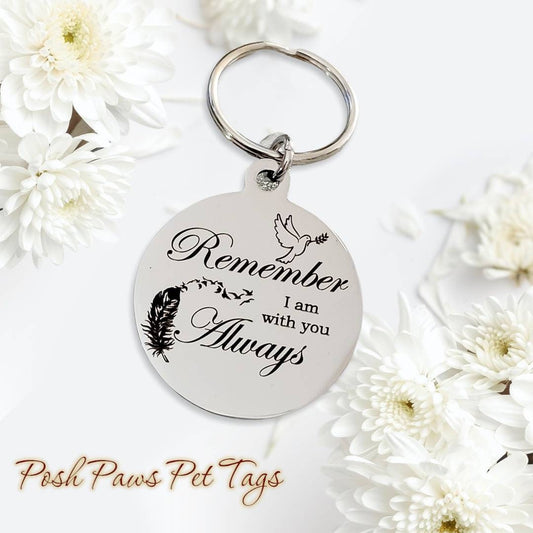 Feathers & dove memorial Keyring. With optional message on the back.
