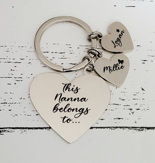 This Nanna belongs to... keyring,  Can be personalised to mummy, grandma etc.
