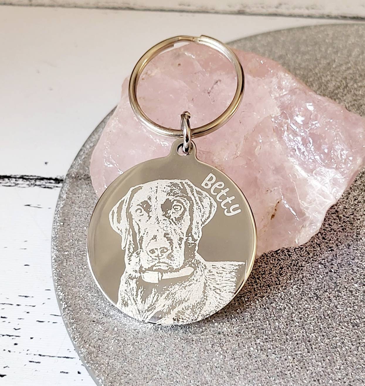 Actual photo keyring, engraved from any clear image. Gift | family | pets | stocking fillers