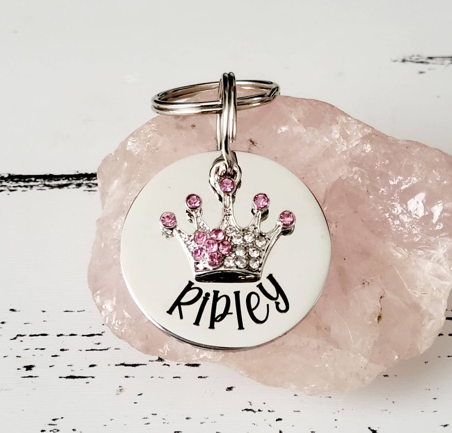 Princess keyring or book bag charm. Personalised with choice of fonts.