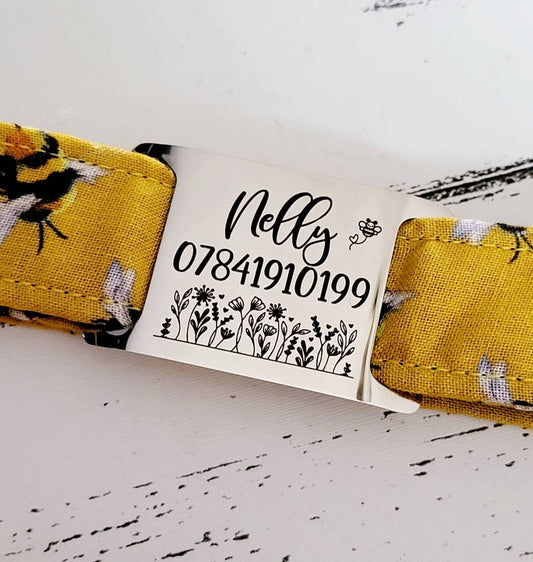 Pet ID collar tags, stainless Steel slide on, 4 colours, 3 sizes to choose from.