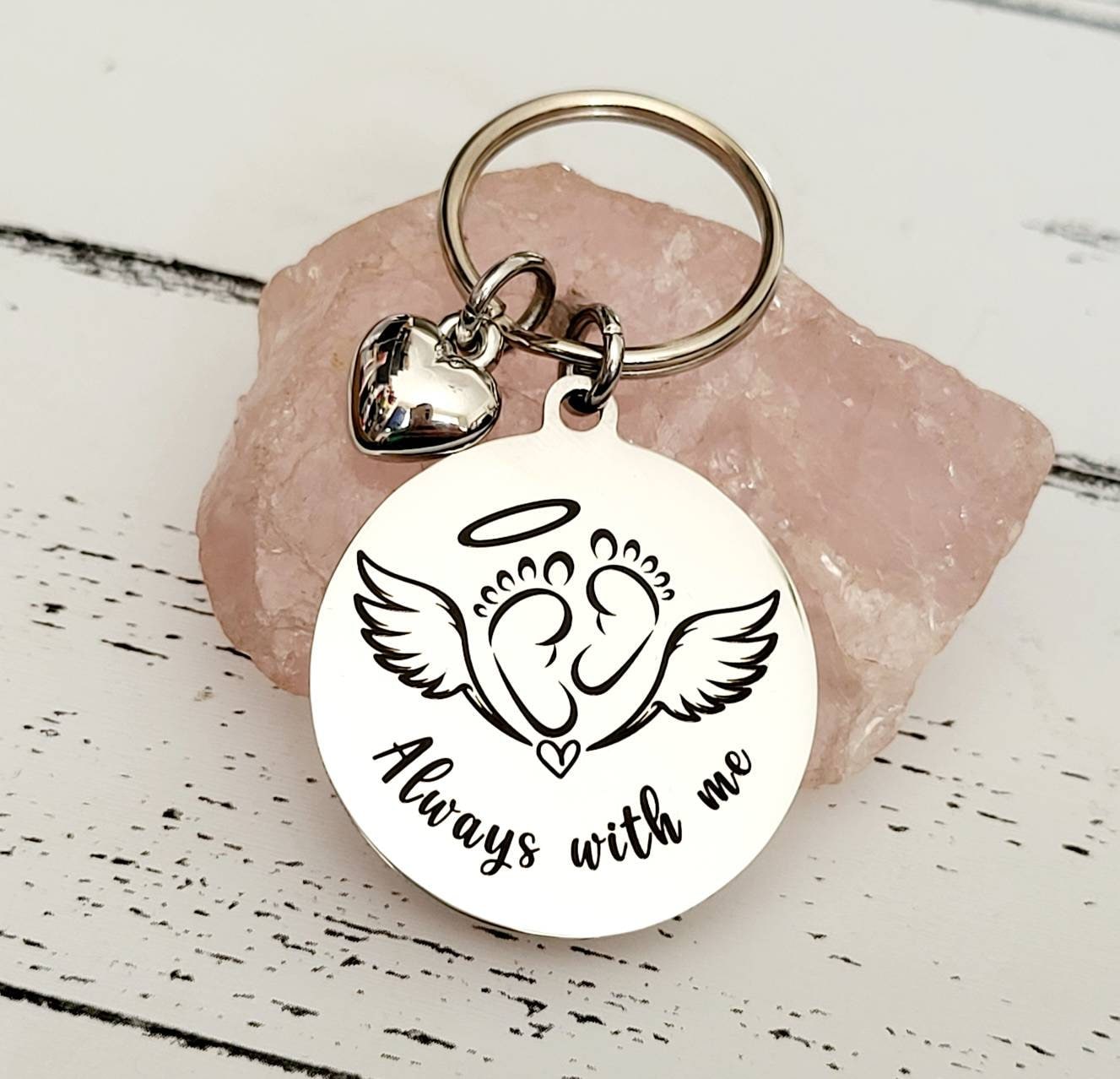 Stillborn / miscarriage keyring with personalised message.