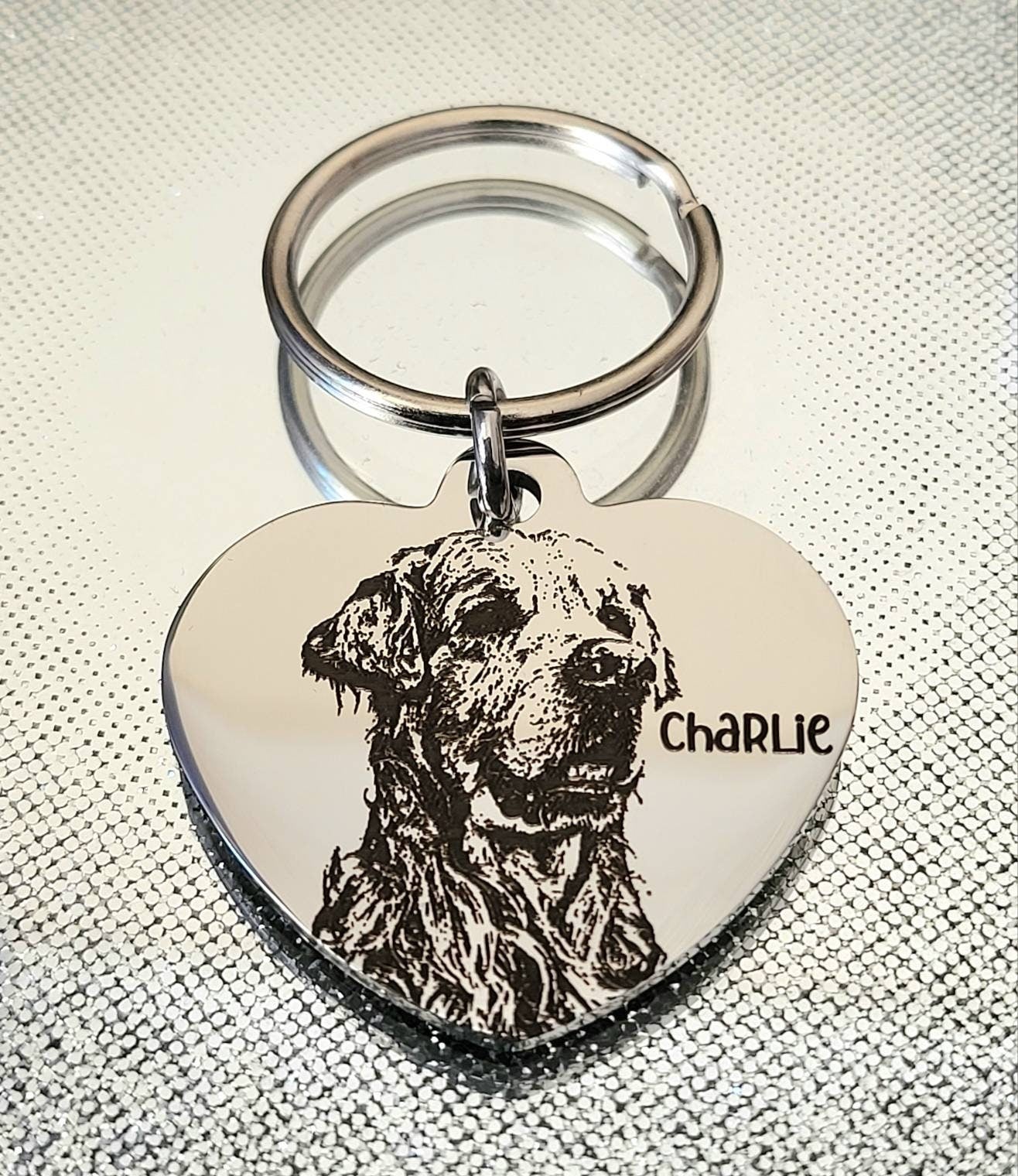 Laser Engraved photo keyring. Engraved from any clear image. Silver, Gold or Rose Gold