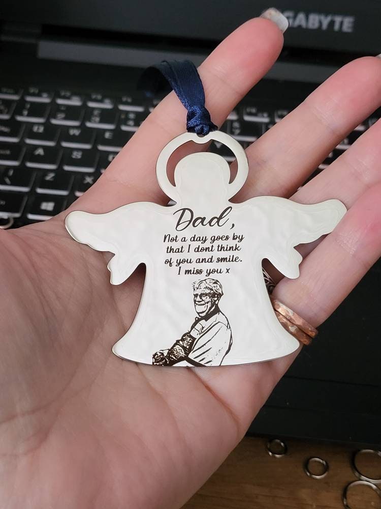 Beautiful Angel Christmas Tree Decoration. Photo of your loved one can be added.