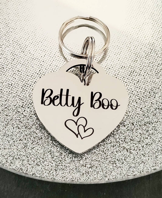 Heart design heart lock Stainless Steel heart pet ID tag, Dog tag, cat tag, Laser engraved.