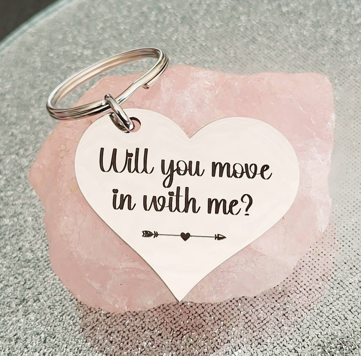 Will you move in with me? Keyring, personalised. LOVE| girlfriend |boyfriend | partner