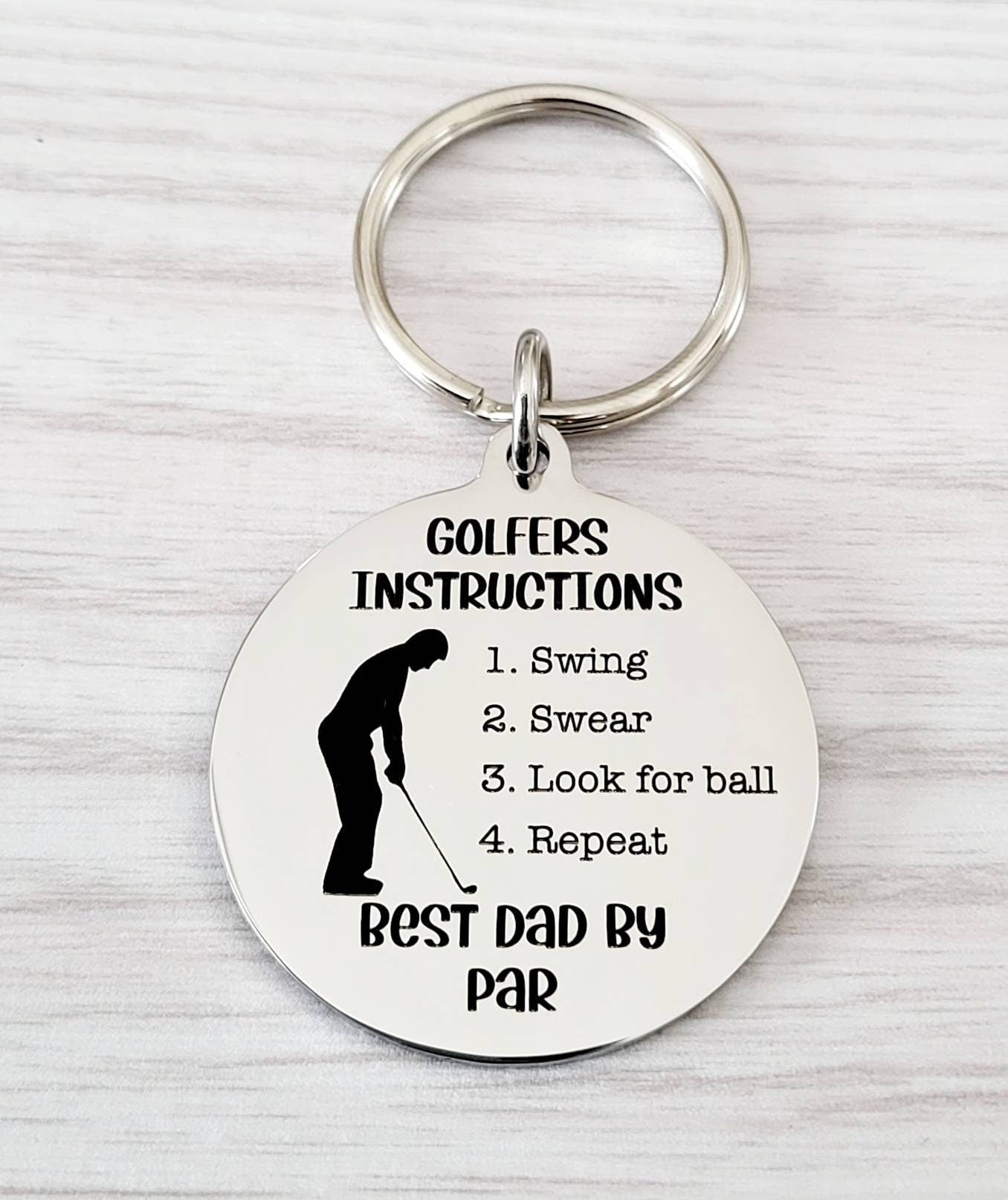 Fathers day Golfing Keyring. With optional message on the back.