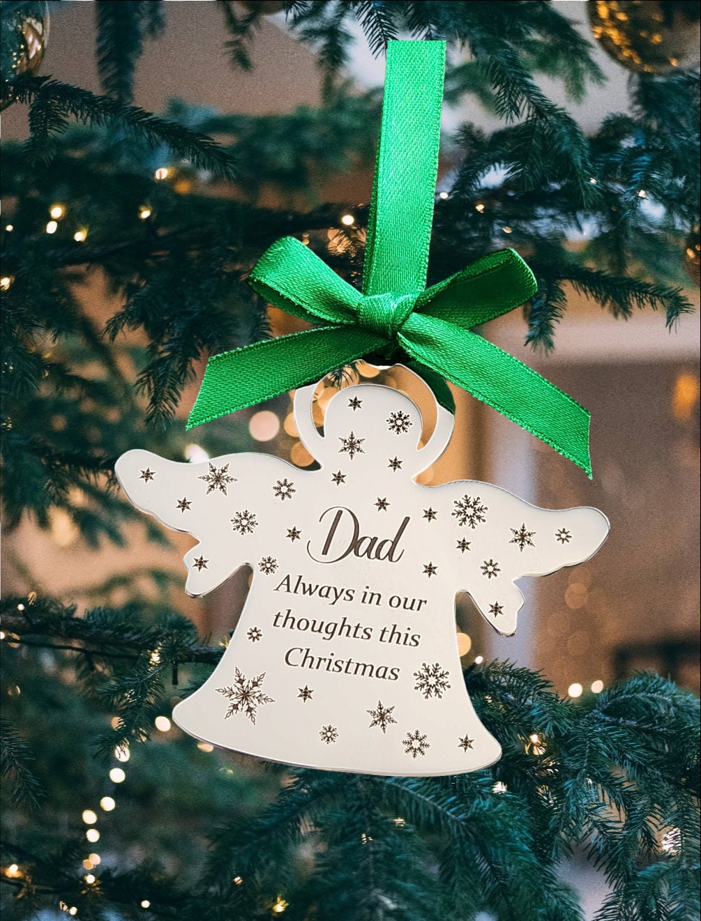 Beautiful Angel Christmas Tree Decoration. Photo of your loved one can be added.