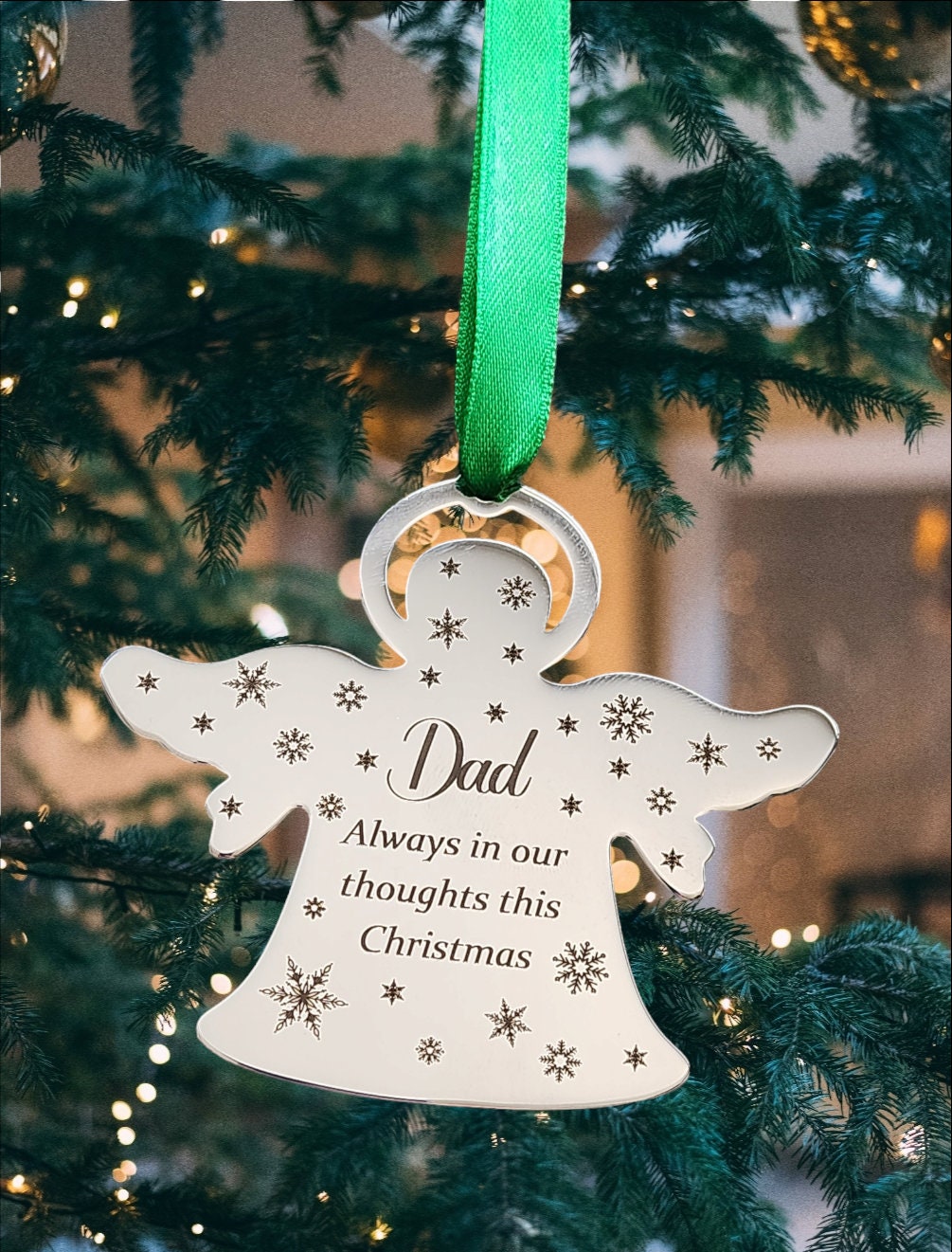 Beautiful Angel Christmas Tree Decoration. Photo of your loved one can be added.