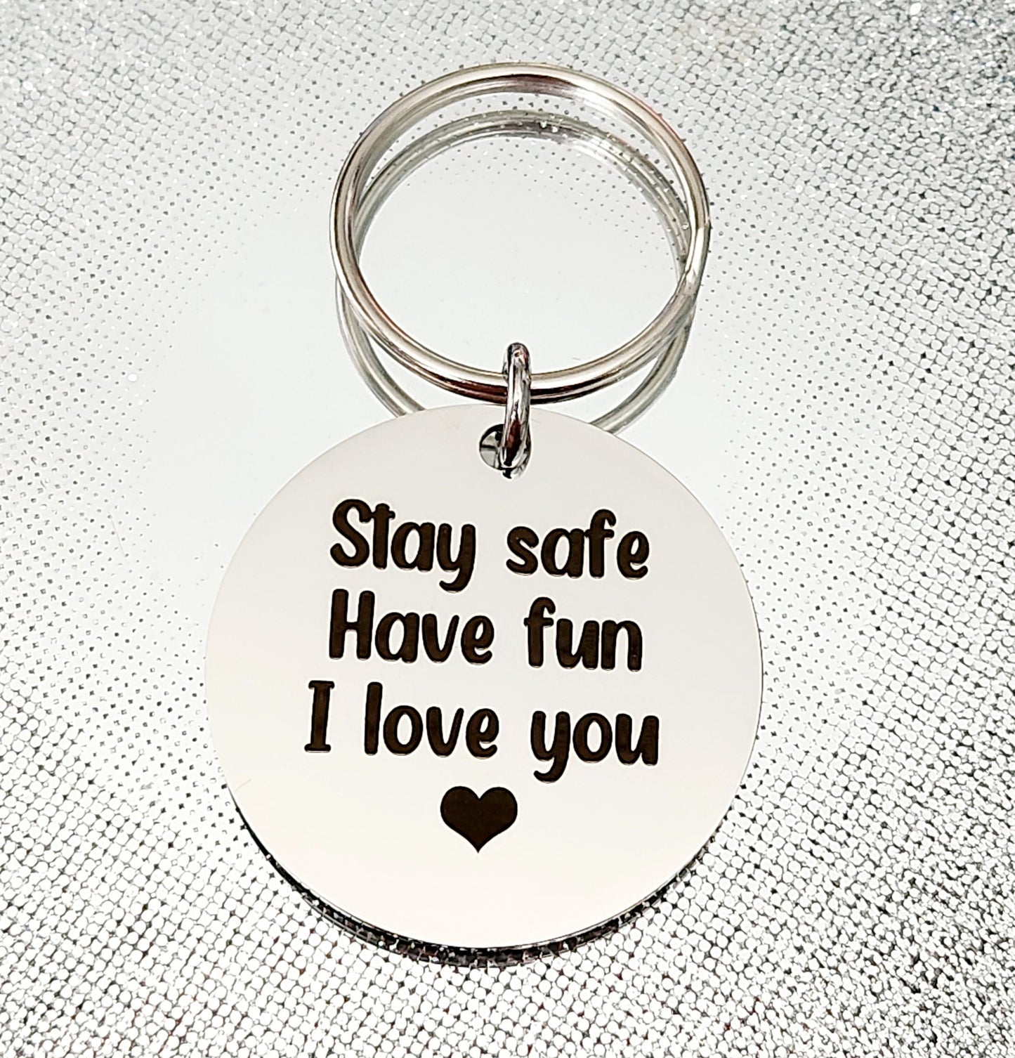 Drive safe keyring, personalised.