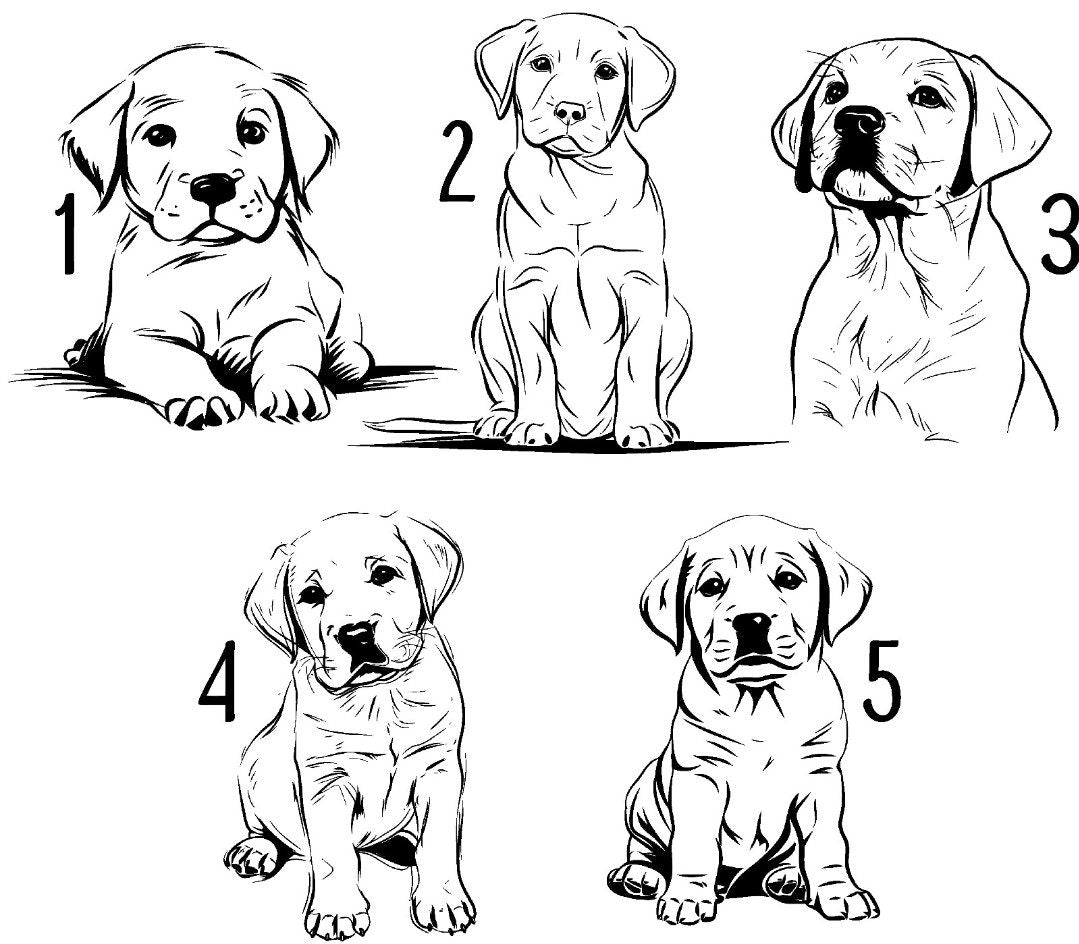 Labrador design. dog tag, collar tag, various colours, engraved