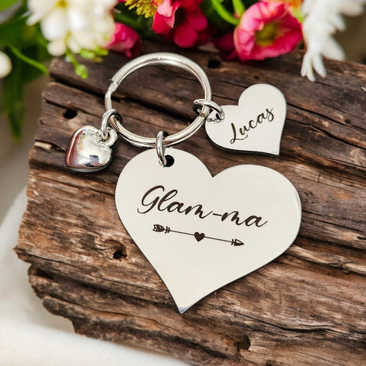 This Glam-ma keyring,  Can be personalised to mummy, grandma etc.