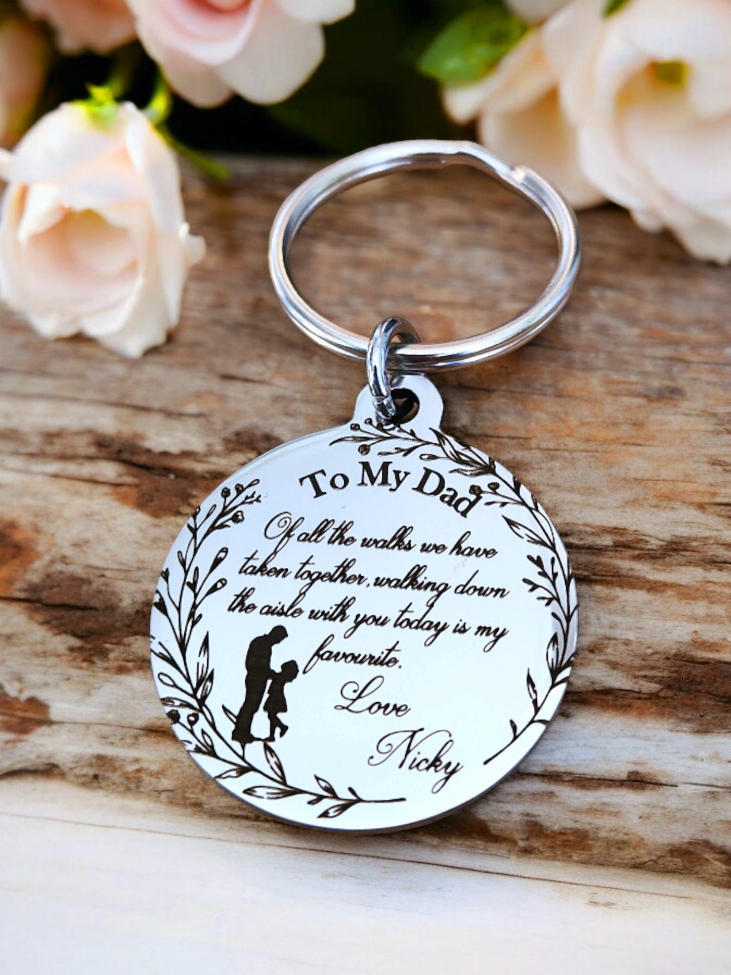 Father Of The Bride Keyring,  Personalised.