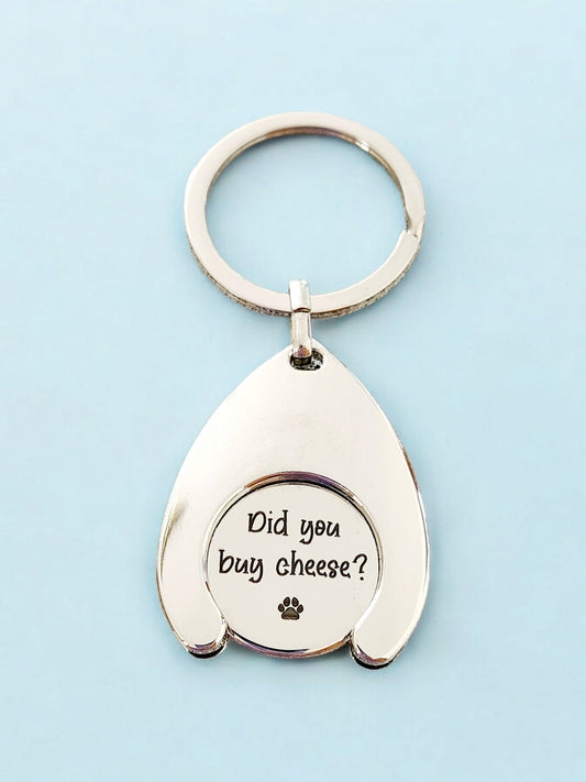 Personalised Text Trolley Token Keyring – Custom Engraved Shopping Coin, Quote, Name, or Message