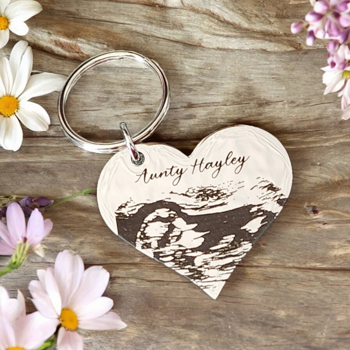 Baby scan photo keyring.