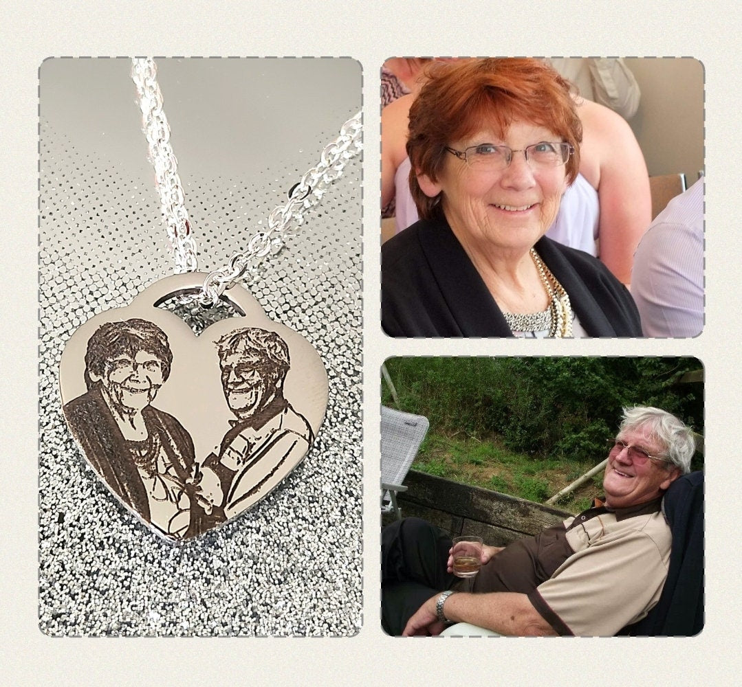 Personalised Heart Lock Necklace – 25mm Stainless Steel | Photo, Paw Print or Nose Print | Silver, Gold or Rose Gold Gift for Her