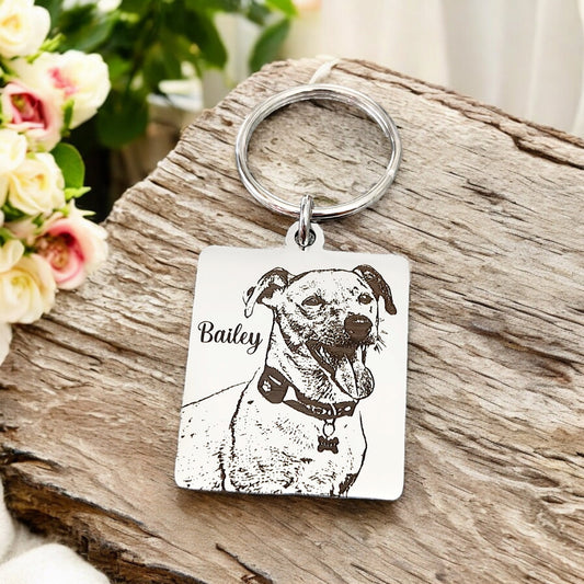 Custom Photo Keyring with Dog Cat Human| Personalized Photo Keychain| Pet Lover Gift | Personalised Keyring from Any Photo| Custom Gift Idea