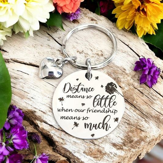 Stainless Steel laser engraved friendship keyring. Various fonts to choose from.