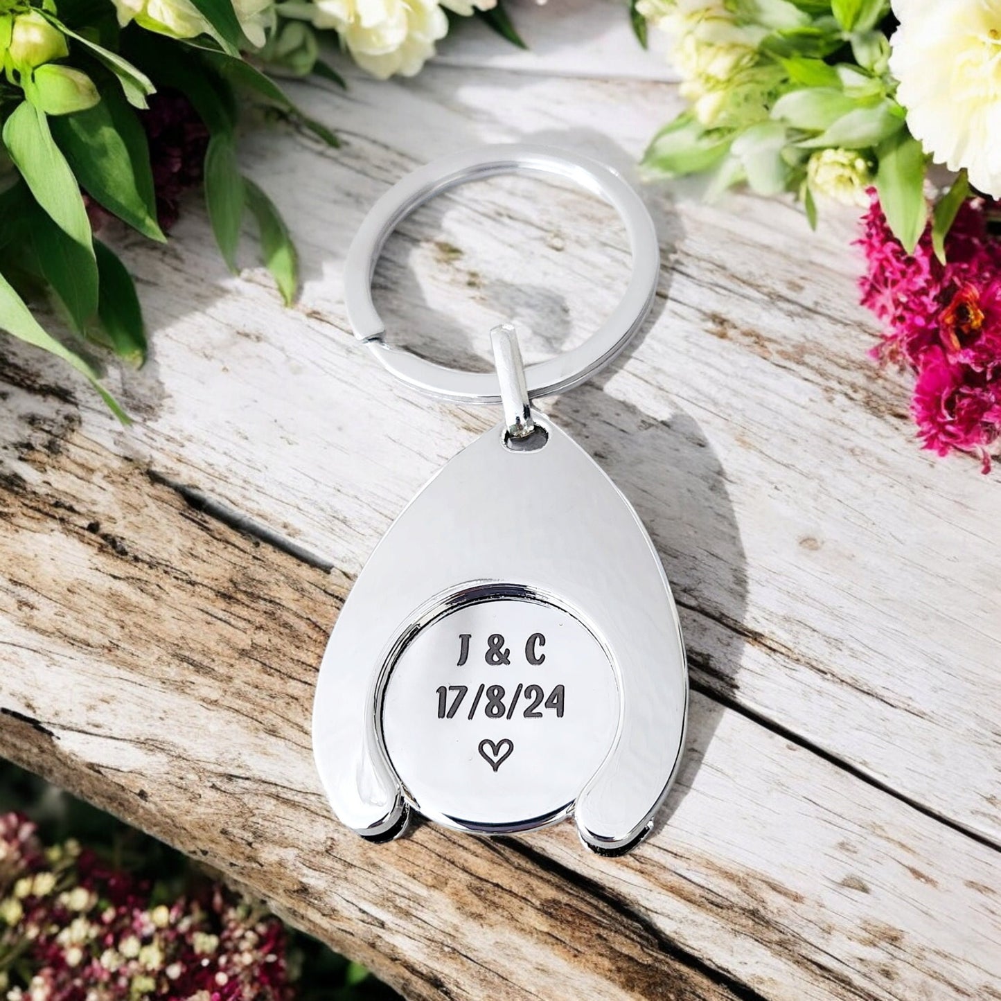 Engraved Trolley Token Keyring – Add Your Words, Funny Quote, Name, or Emergency Contact Info