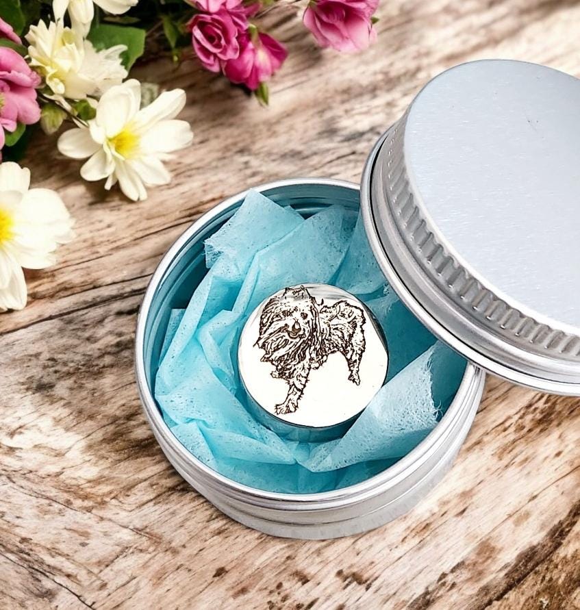 Photo, fingerprint, paw print gift, engraved personalised European charm (fit pandora)